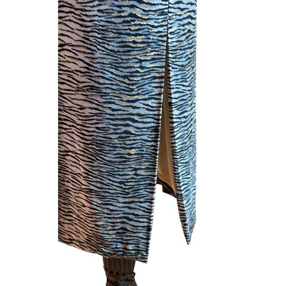 CACHE Dress Body Hug Lined Beaded Embroidery 13.5" Split Scoop Front Back $198 - Picture 6 of 9